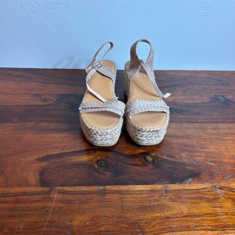 Splendid Lizzy Women's Espadrille Wedge Sandals Almond Size‎ 8.5